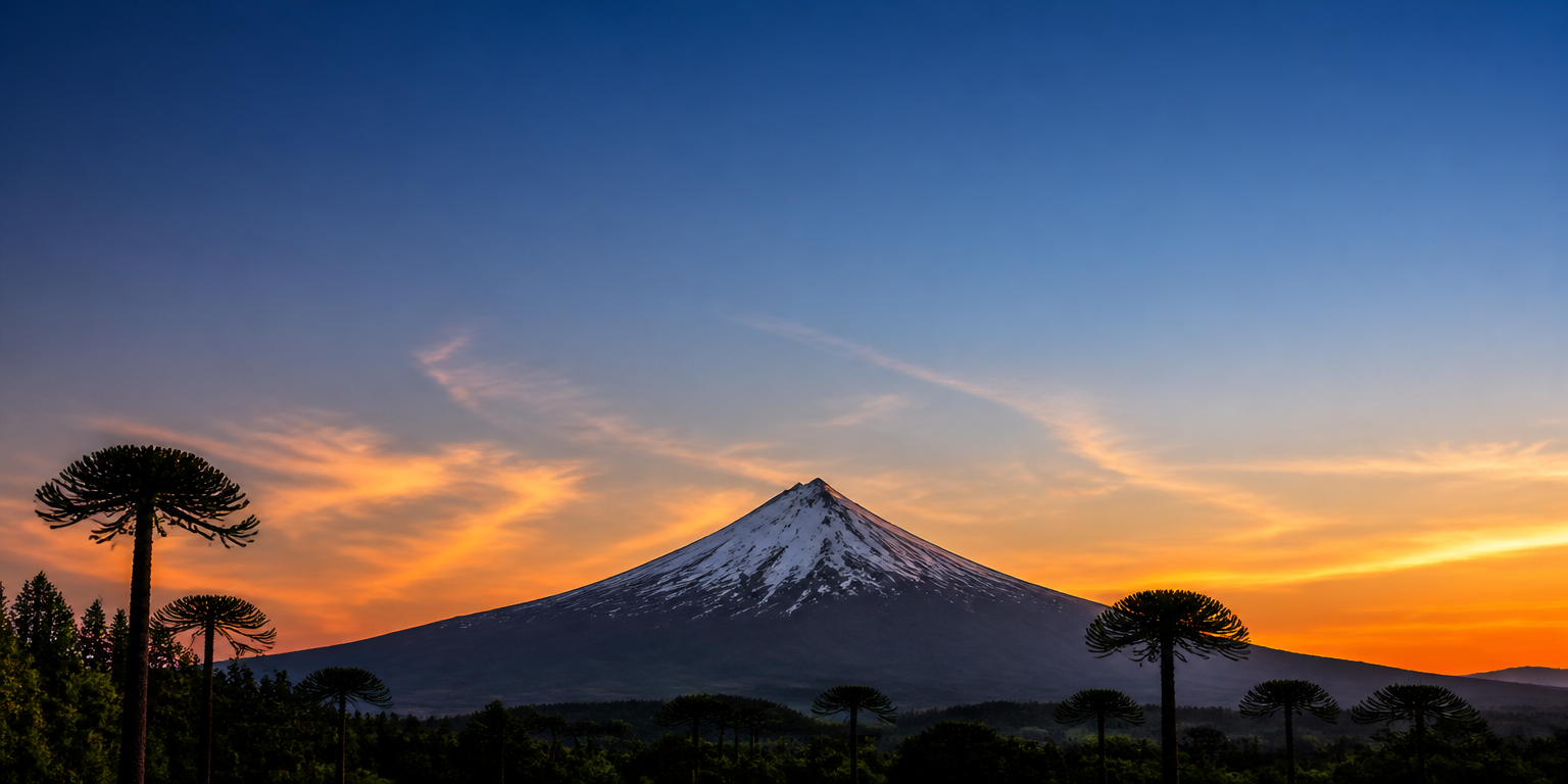 Llaima volcano at sunset