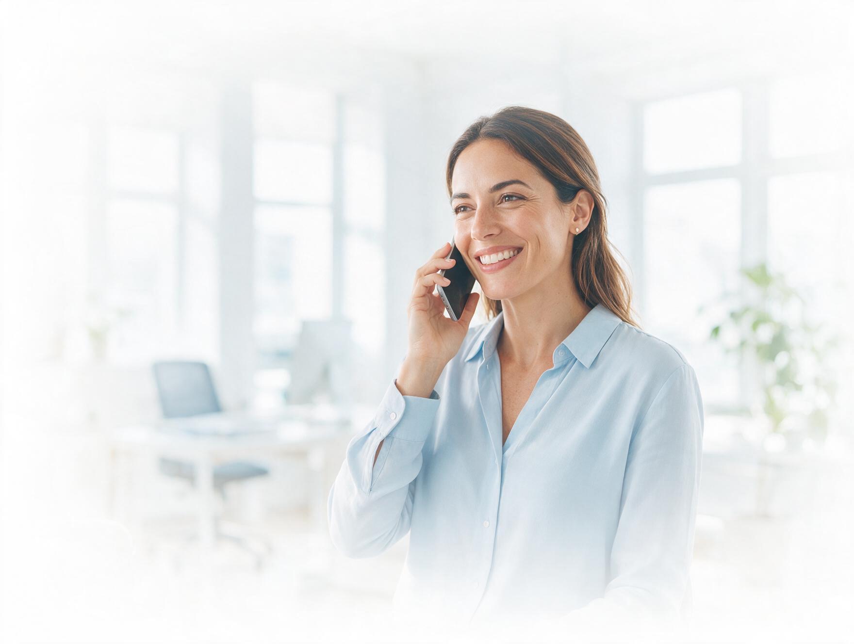 Professional taking a client call